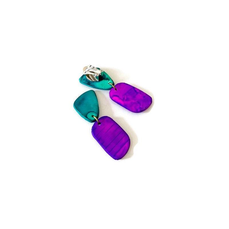 Cute Clip On Earrings Pink & Yellow