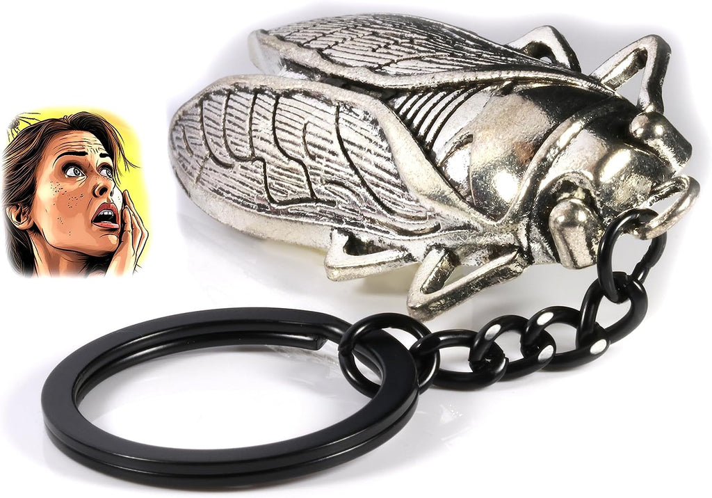 Dave The Bunny Entomology Gifts - Bug Gifts for Adults of a Great Cicada Keychain or Bug Keychain