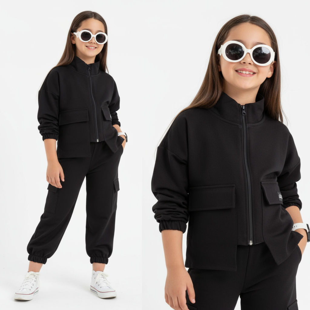 Fancy Pockets Girls Casual Set
